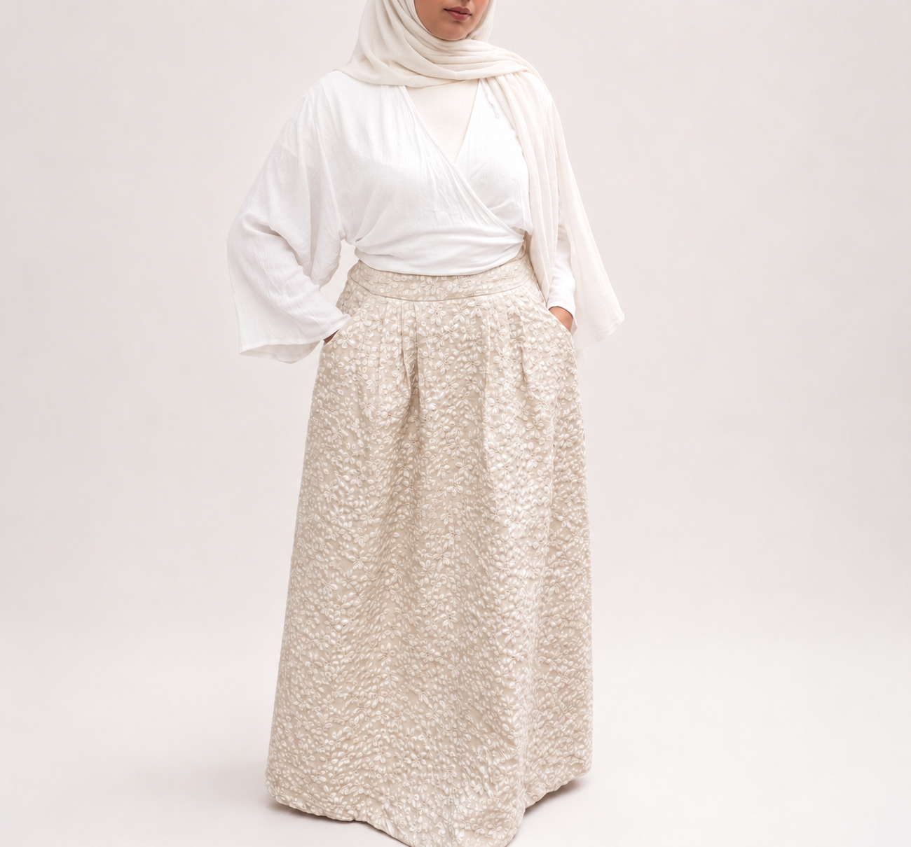 Jupe Aube – Jacquard Beige